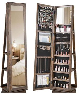 3-in-1 Jewelry Armoire Freestanding Organizer w/ Full Length Mirror