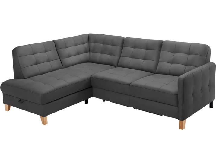 Ecksofa EXXPO - SOFA FASHION Elio, kompakt & bequem, zeitloses Design, Breite 228cm, L-Form , schwarz, B:228cm H:84cm T:174cm, Sofas, Ecksofa, wahlweise mit Bettfunktion und Bettkasten
