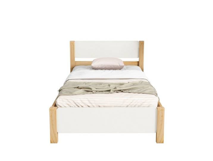 HAUSS SPOLE Holzbett Einzelbett Holzbett Bettrahmen Kinderbett Jugendbett (90x200 cm, Einzelbett, Holzbett, Kiefernholzrahmen mit Mittelfuß), ohne Matratze