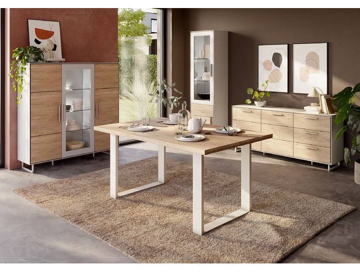 Buffet 163 x 79 x 40cm Beige/Gris