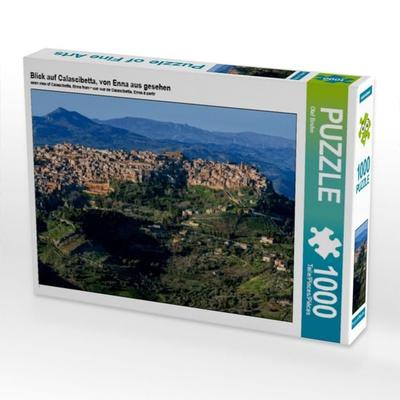 CALVENDO Puzzle Blick auf Calascibetta, von Enna aus gesehen | 1000 Teile Lege-Größe 64x48cm Foto-Puzzle für glückliche Stunden