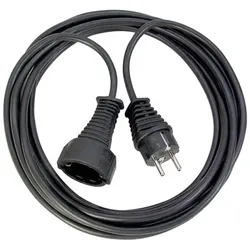 Qualitäts-Kunststoff-Verlängerungskabel 2m schwarz H05VV-F 3G1,5
