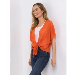 KIM & CO. Bolero-Weste Leinen Optik Jersey offene Front figurumspielend