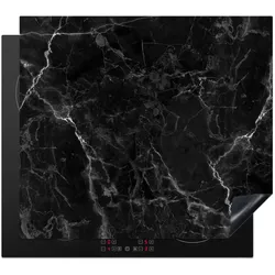 HERDABDECKPLATTE Marmor - Schwarz - Weiß - Textur - Marmoroptik Abdeckung Glaskeramikkochfeld 57.6x51.6 cm