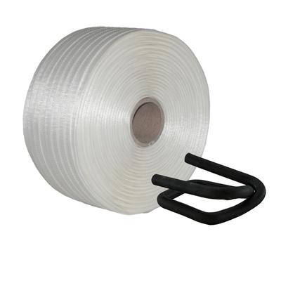 KK Verpackungen 19 mm Textil gewebt Umreifung Set Umreifungsband Phosphatiert Metallklemmen