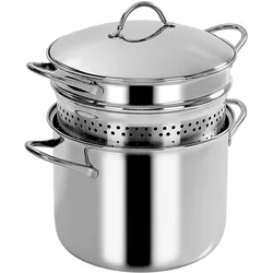 Barazzoni Pentola per Spaghetti Pastamania, Pfanne + Kochtopf, Silber
