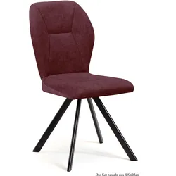 ESSZIMMERSTUHL (4er-Set) Delta 51x92x60 Schwarz/Marsala