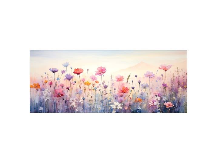 Tableau verre Wildflower Meadow Matériau : Verre Motif : Nature Motif : Fleurs, Paysages & montagnes, Arbres, plantes & nature Type de verre :