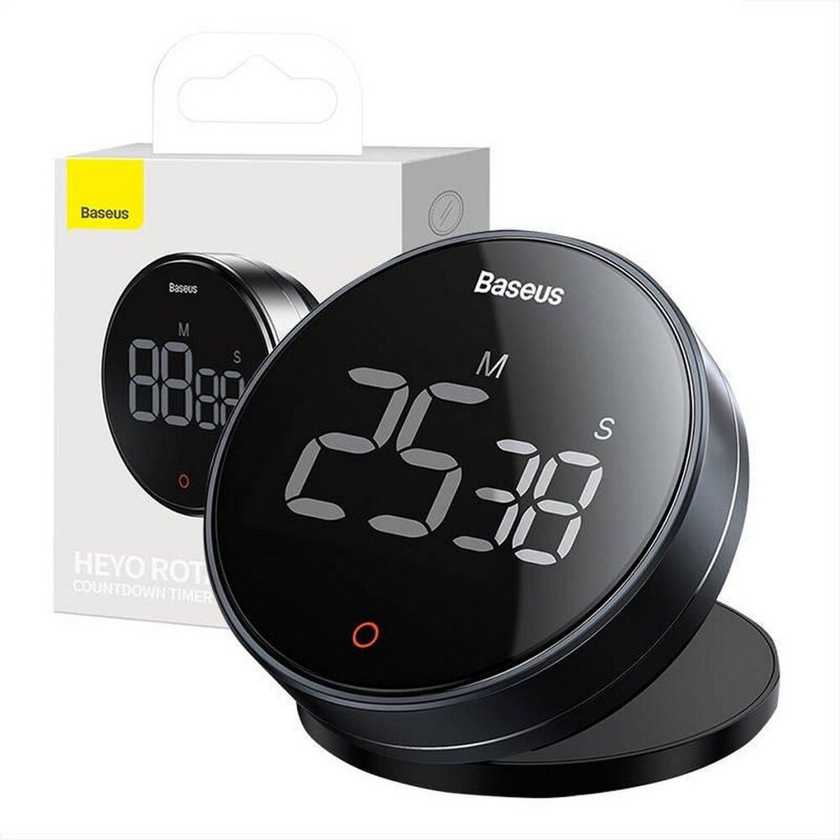 BASEUS Heyo Rotatie Countdown Timer Pro - Magnetische Digitale Wekker - Donkergrijs