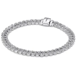 Pandora 593008C01 Damen-Armband Silber Zeitloses Pavé, 18 cm