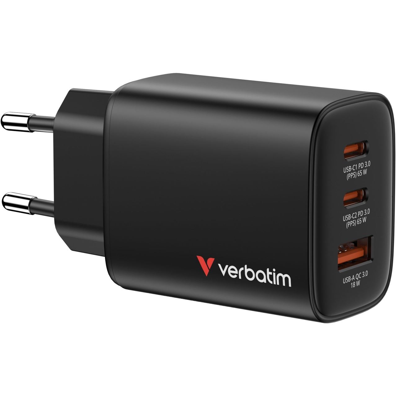 Verbatim Essentials Charger 3 Port 65W USB-A/C black