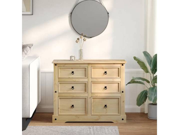 Commode - Bonne vie - Corona 110x43x91cm bois mass - MODERNE Commode Corona 110x43x91 cm bois massif de pin 32748