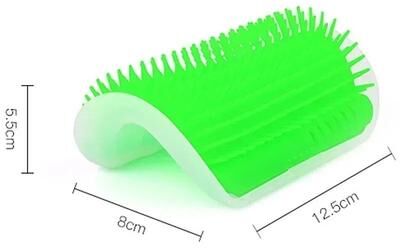 Uplift Essentials Wall Mounted Cat Corner Self Groomer & Scratcher green