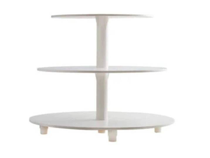 Tortenplatte BackshopSchweiz 3 stöckig , weiss (weiß), B:34cm, Kunststoff, Servierplatten, Tortenplatte