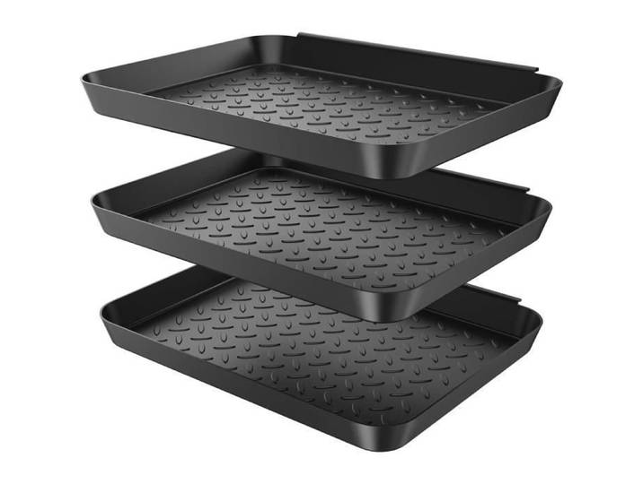 Bac à Chaussures - Non spécifié - 3 Bacs - Plastique - Noir - Durable et Pratique Noir Noir MEUBLE A CHAUSSURES