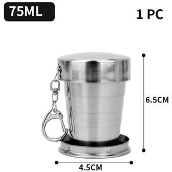 Combo Retail Shop Stainless Steel Folding Cup, Portable Outdoor Drink Ware, Telescopic Camping Cup, Travel Folding Drink Ware 75ml