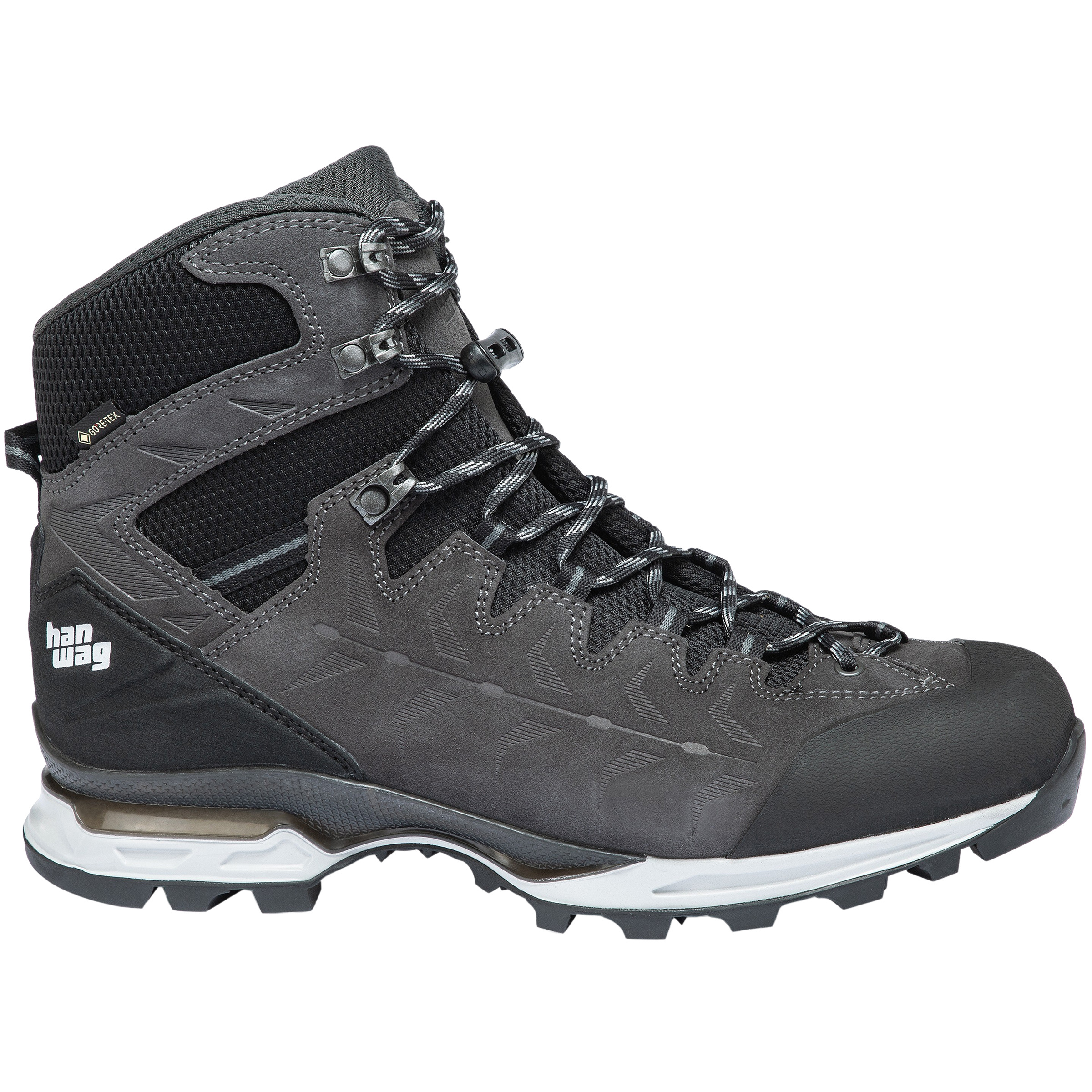 Hanwag Makra Trek GTX Herren Wanderschuhe grau Größe 48 Camping Wasserdicht GORE-TEX