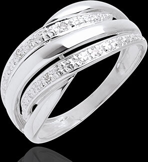 Edenly Ring Kobra in Weissgold - 4 Diamanten