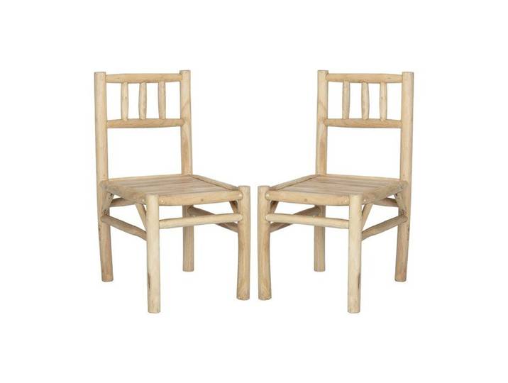Lot de 2 chaises de jardin en teck - Naturel clair - TULUM de MYLIA
