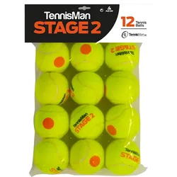 Tennisbälle - TENNISMAN STAGE 2 - Tournament - 12er Pack