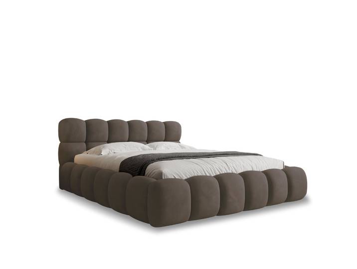 Lit Coffre Tomaso 140cm Velours Taupe