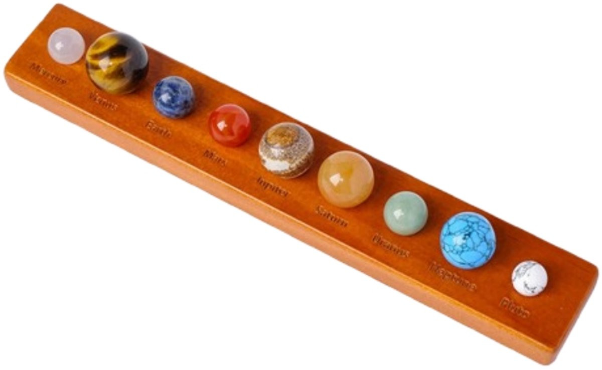 Zonnestelsel Kristallen Bol Set met Negen Planeten voor Educatieve Display