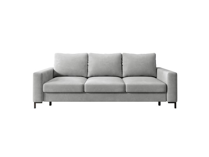 Dreisitziges ausklappbares Sofa Mokpeo mit Stauraum, hellgrauer,