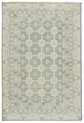 Juniper Home Hand-Knotted Stafford Border Ivory/ Green Area Rug