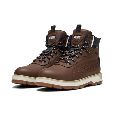 Winterboots PUMA "DESIERTO V3 PURETEX", Damen, Gr. 42, braun (chestnut braun, chestnut braun, new navy), Synthetik, Schuhe Winterboots, Sneakerboots, Winterschuhe, wasserdicht
