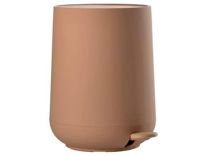 ZONE DENMARK Poubelle Salle de Bain Nova - 5L - Poubelle à pédale - Design Scandinave - Plastique ABS Doux Au Toucher - H29cm D23cm - Mandarine