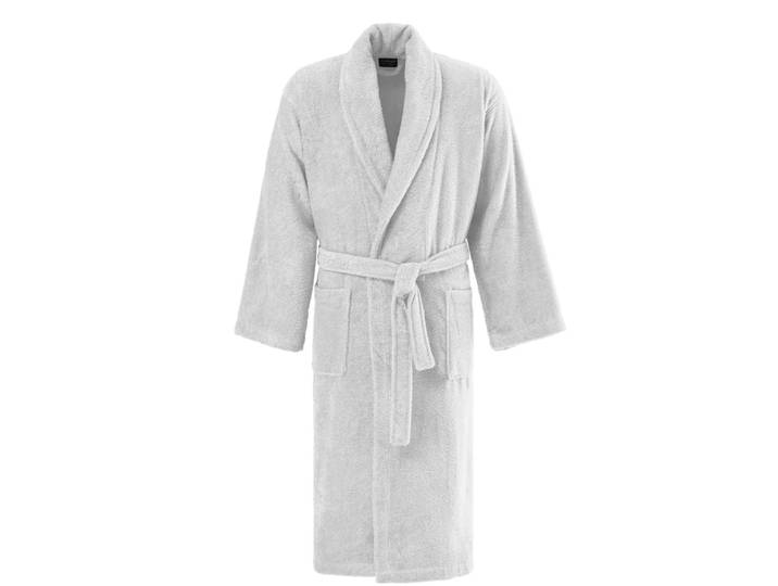 Peignoir col châle en coton bio blanc m
