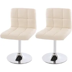 2er-Set Esszimmerstuhl Drehstuhl Stuhl Cadiz Kunstleder Chrom ~ creme