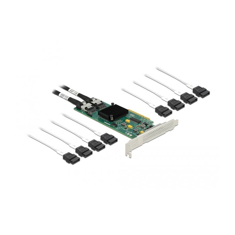 Delock 8 Port SATA PCI Express x8 Karte mit Anschlusskabel