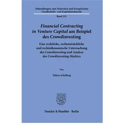 >Financial Contracting in Venture Capital< am Beispiel des Crowdinvesting, Fachbücher von Tobias Schilling