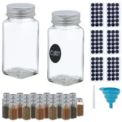 Relaxdays Gewürzgläser 36er Set Silber,Transparent