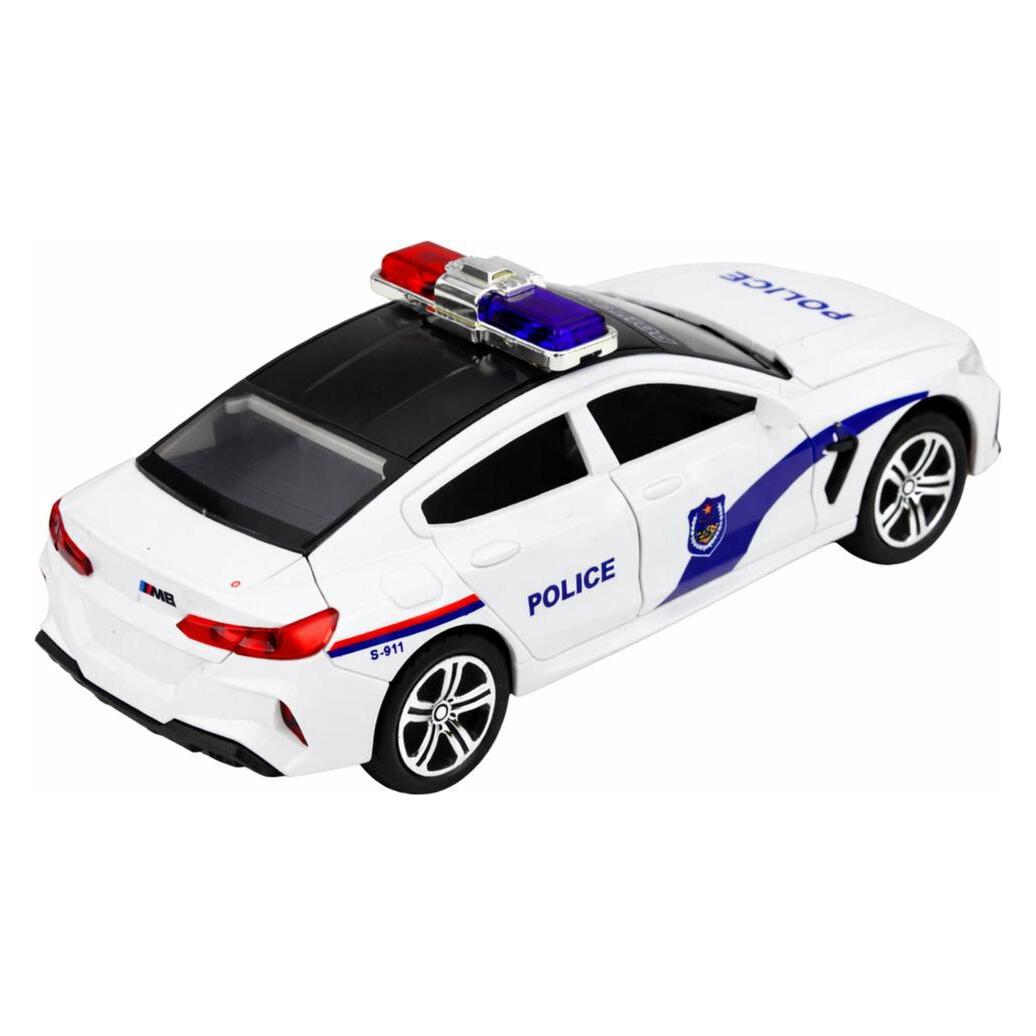 Lean Toys Polizeiauto öffnet Türen, Blaulicht, Geräusche, Weiss (67992573)
