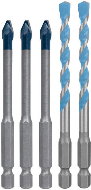 BOSCH EXPERT HEX-9 Hard Ceramic et HEX-9 Multi Construction Jeu de forets, 6 mm, 5 pièces (2608902313)