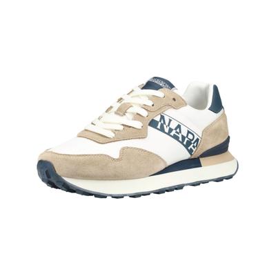 Sneaker NAPAPIJRI "Napapijri Sneaker Lederimitat/Textil", Herren, Gr. 44, Textil, beige (weiß, beige), Lederimitat, Textil, Schuhe Sneaker