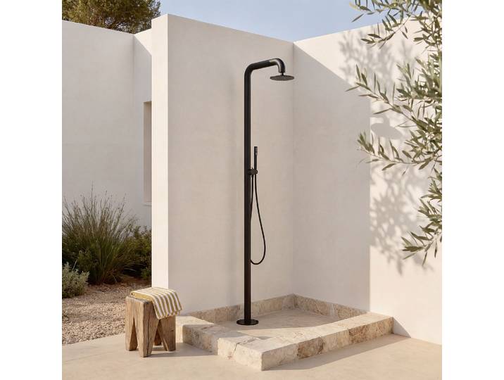 HABITAT - Douche d'extérieur en acier inoxydable - Noir mat - Lysis