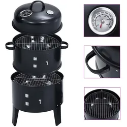 vidaXL 3-in-1 Holzkohlegrill Räucherofen 40×80 cm