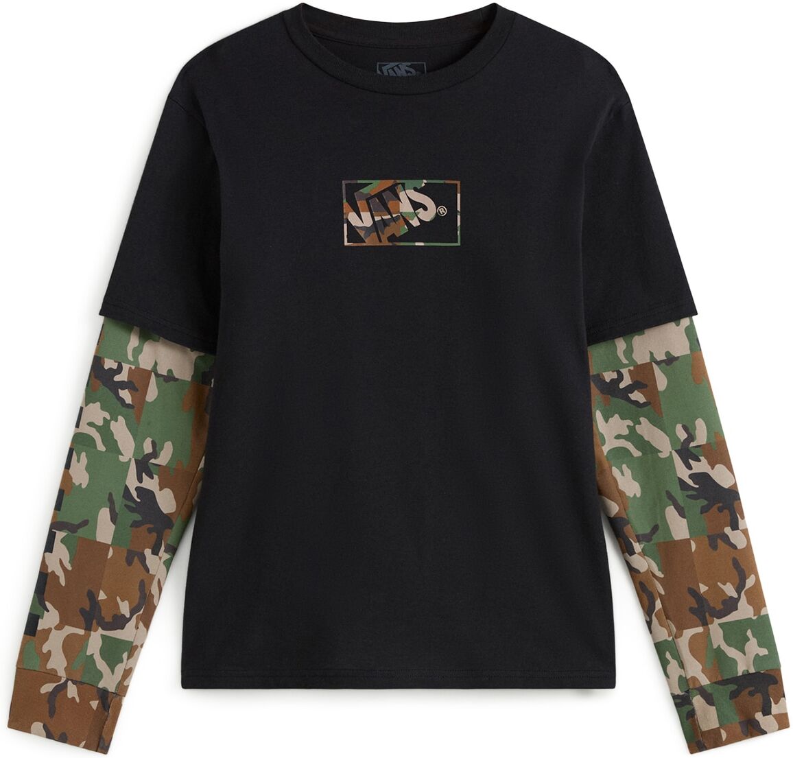 Vans Camiseta de niño Camo Twofer .  (S) Negro