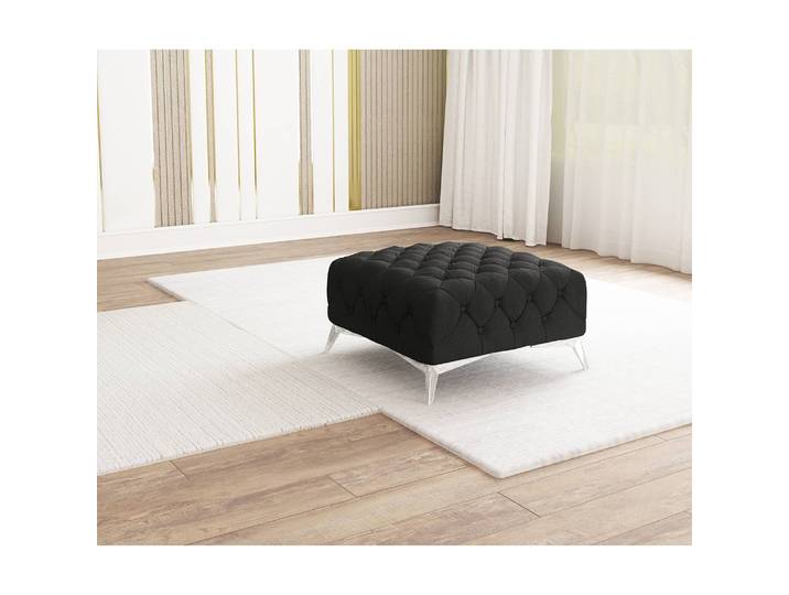 Repose-pieds I 80cm Gris Microfibre Enza: Anthracite