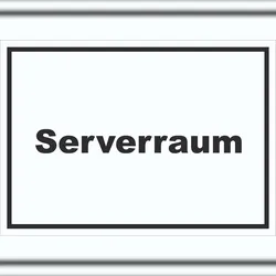 HB-Druck Serverraum Schild mit Text Computer IT PC waagerecht A6 Rückseite selbstklebend