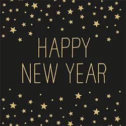 PPD Servietten HAPPY NEW YEAR black 33x33 cm