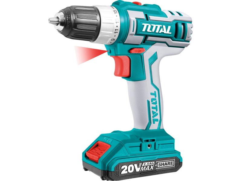 Total TDLI2002 Accuboormachine, 20V Lithium-ion, 2000mAh, voor professioneel gebruik