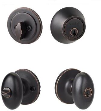 Sure-Loc Egg-shaped Entrance Door Knob with Keyed Alike Deadbolt