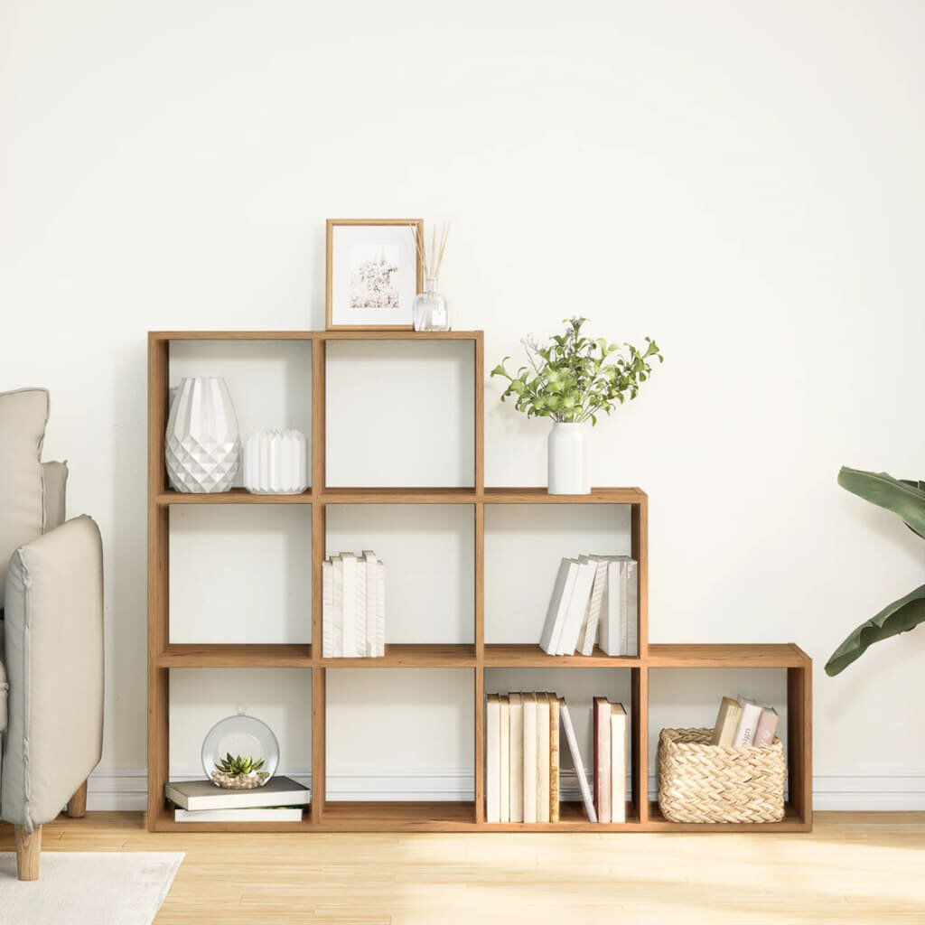 17 Stories Saphronia Bookcase Artisan Oak (3 Shelves) 103.5cm H x 137.5cm W x 29cm D
