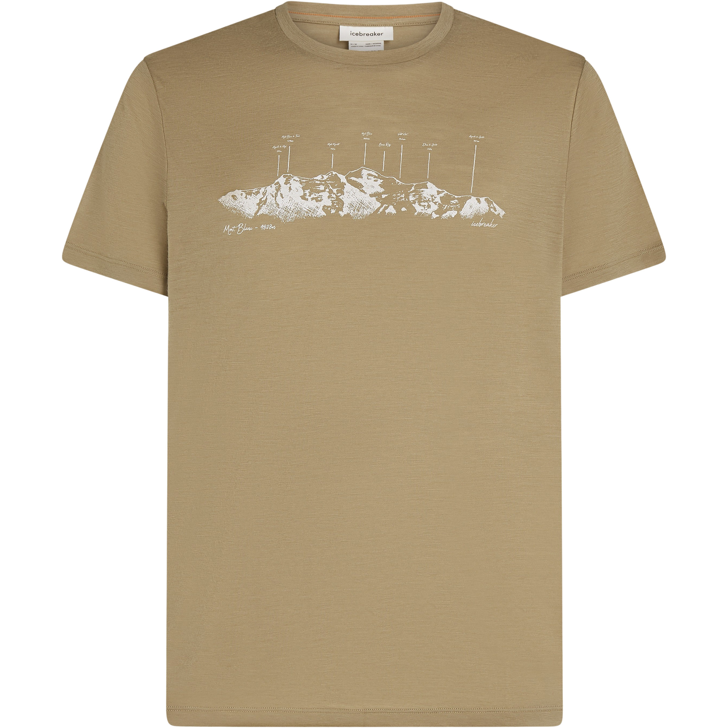 Icebreaker Merino 150 Tech Lite The Peaks Herren T-Shirts beige Größe M Trekking Hautfreundlich Merinowolle