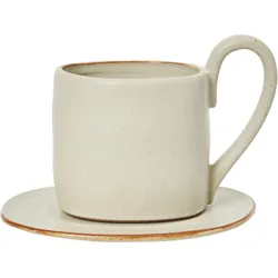 Flow Tasse mit Untertasse gebrochenes Weiß, 2-teilig