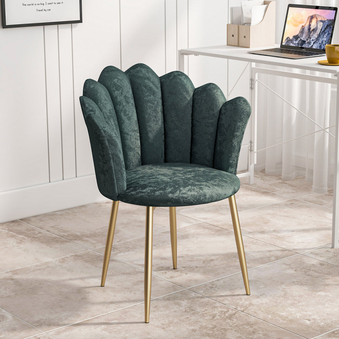 Canora Grey Velvet Swivel Side Chair Green 83cm H X 62cm W X 56cm D